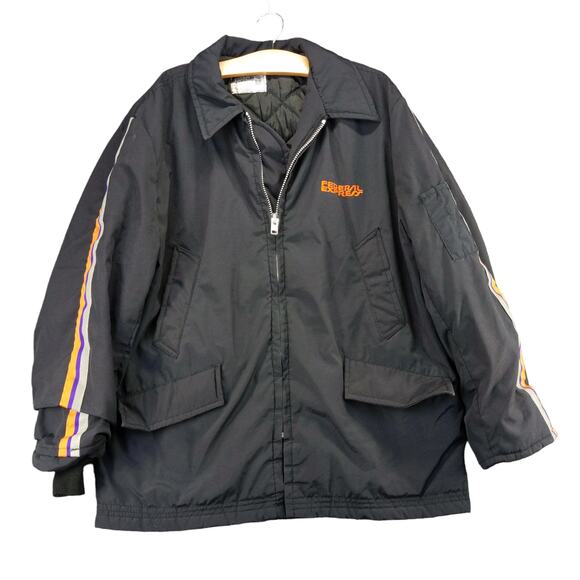 FedEx Stan Herman Men's Insulated Uniform Coat Black Size L Vintage Logo - Picture 1 of 13